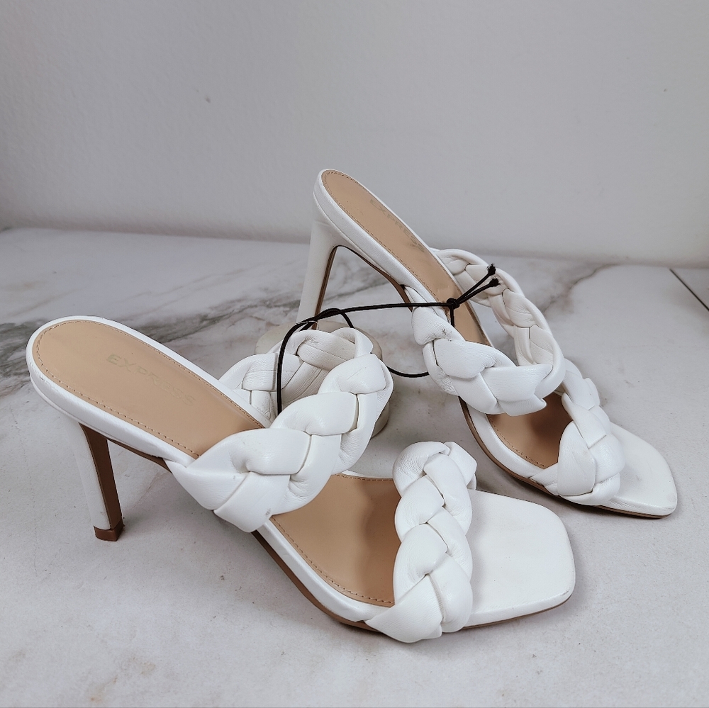 Express Braided White Mules - Picture 4 of 13